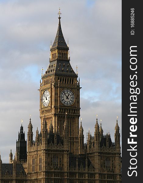 Big Ben above the Palace of Westminster, London. Big Ben above the Palace of Westminster, London