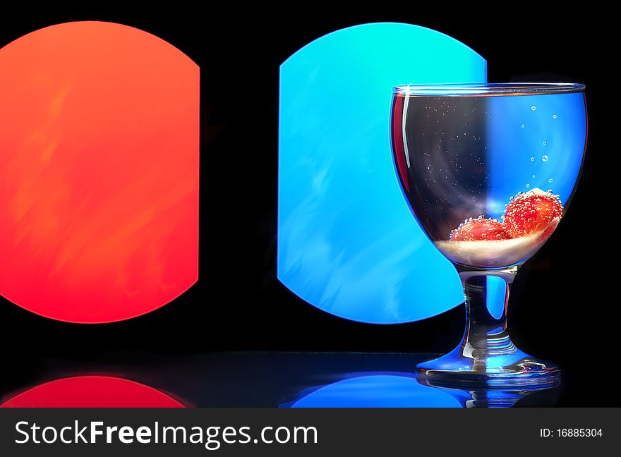 Glass Wine Goblet On A Colored Background.