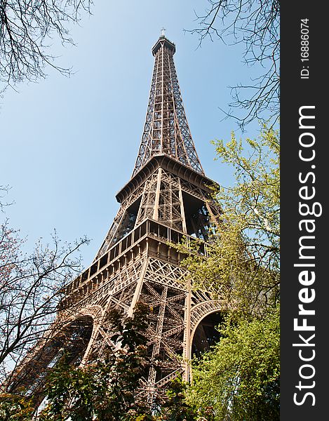 Low angle perspective of Eiffel Tower, Paris, France