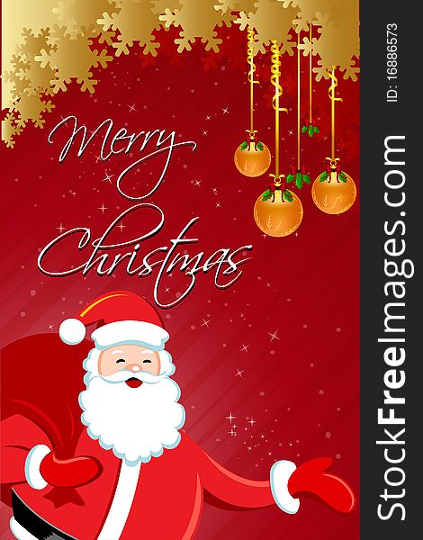 Illustration of santa on christmas card. Illustration of santa on christmas card