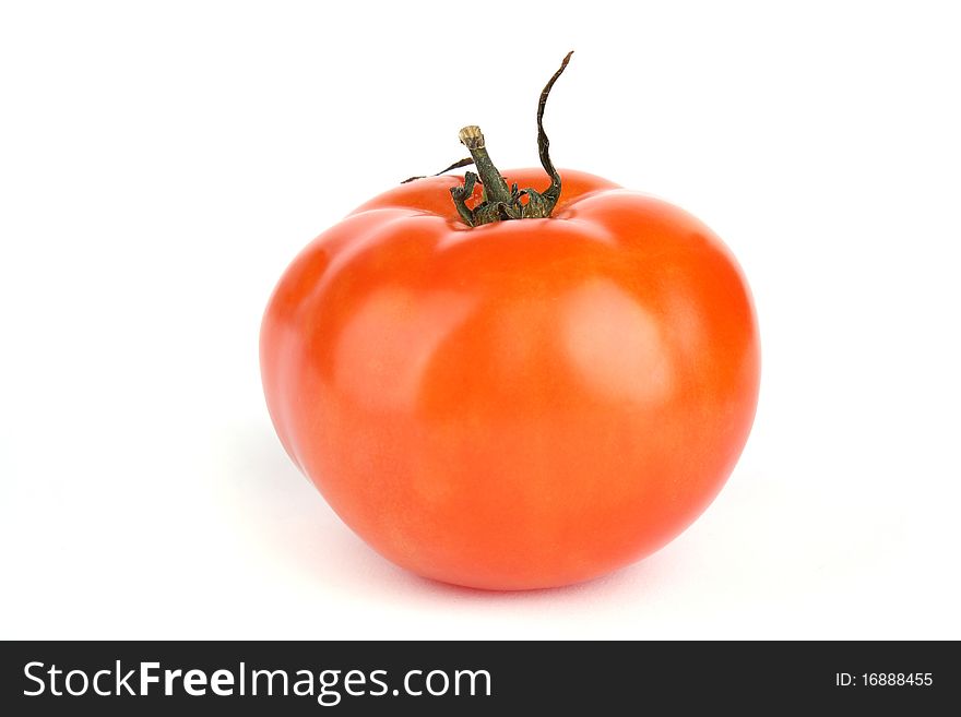 Close up tomato isolated on white background