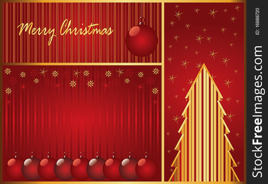 Christmas balls and tree background illustration. Christmas balls and tree background illustration