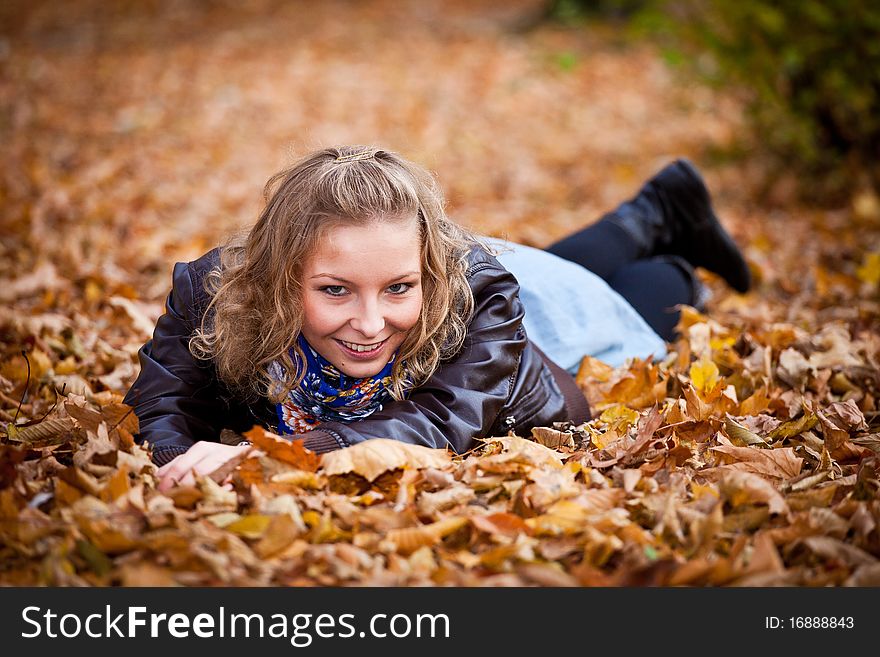 Girl in autumn park