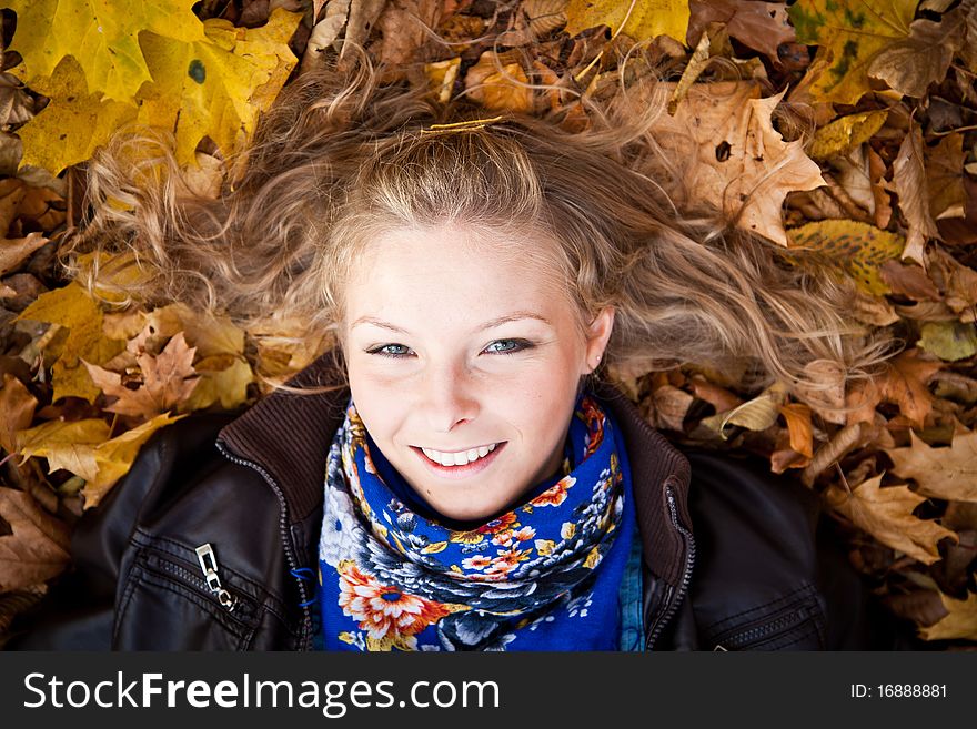 Girl in autumn park