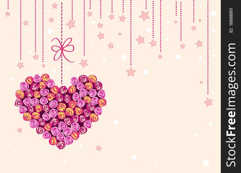 Background with floral heart