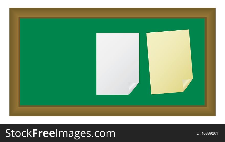 Note paper isolated on blackboard