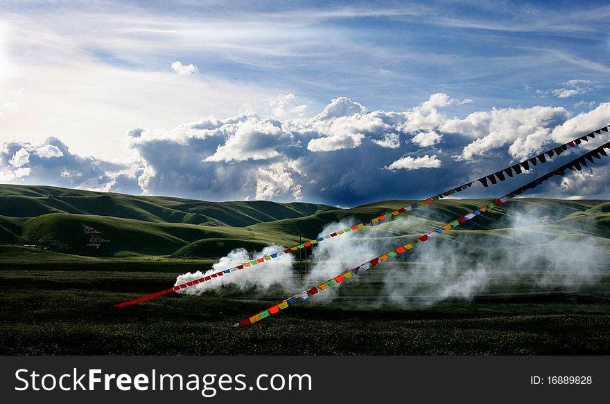 The this picture photography in the Chinese Sichuan Ganzizhou Luhuo county ancestor tower prairie, this prairie scenery is beautiful, from the spring to the autumn, seven kind of main flowered seven transformation prairie's color, thus is called â€œthe ancestor tower seven colors of the spectrum prairieâ€ successively. We go time happen to was on the prairie opens has filled the innumerable white fragrant clean flower, chaste incomparable. Under the sunlight the white flower under green leaf's complementing, has formed a tall and pleasing to the eye rug, has extended from the under foot the horizon. The this picture photography in the Chinese Sichuan Ganzizhou Luhuo county ancestor tower prairie, this prairie scenery is beautiful, from the spring to the autumn, seven kind of main flowered seven transformation prairie's color, thus is called â€œthe ancestor tower seven colors of the spectrum prairieâ€ successively. We go time happen to was on the prairie opens has filled the innumerable white fragrant clean flower, chaste incomparable. Under the sunlight the white flower under green leaf's complementing, has formed a tall and pleasing to the eye rug, has extended from the under foot the horizon.