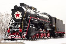 Old Soviet Locomotive Royalty Free Stock Photos Old Soviet Locomotive Royalty Free Stock Photos