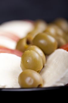 Mozzarella, Tomatoes And Olives Stock Images Mozzarella, Tomatoes And Olives Stock Images