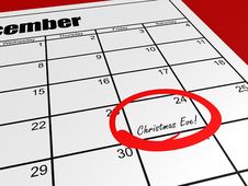 Calendar Christmas Eve Stock Image Calendar Christmas Eve Stock Image