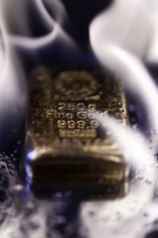 Goldbars And Flame Stock Image Goldbars And Flame Stock Image