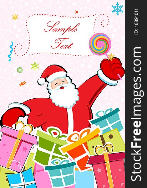 Illustration of merry christmas with gifts. Illustration of merry christmas with gifts