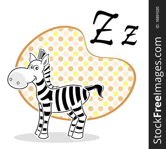 Illustration of zebra with isolated background