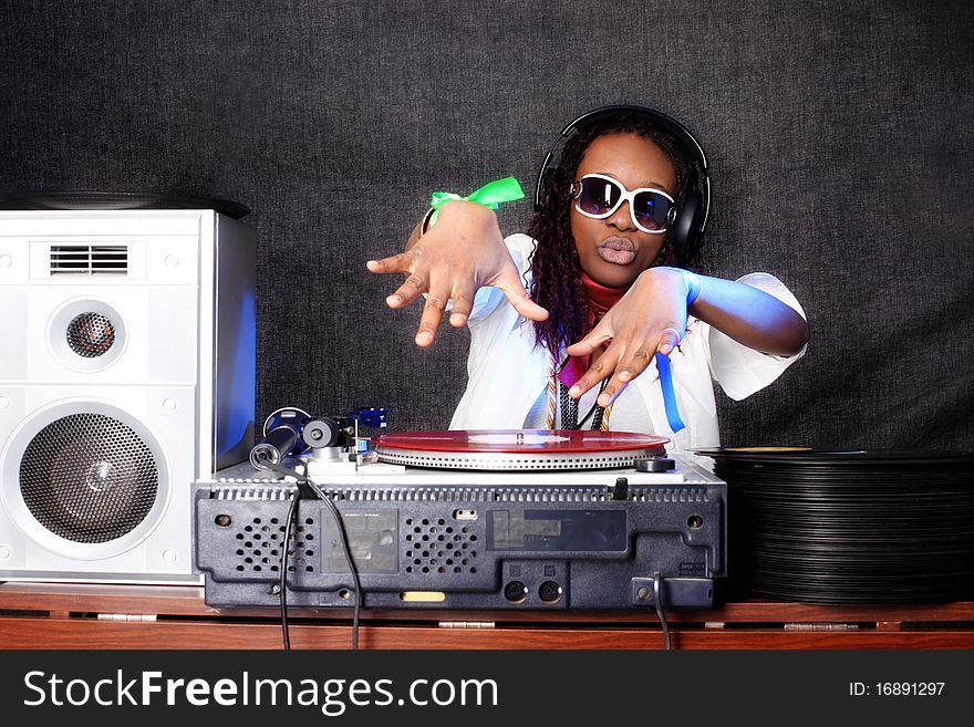 Cool Afro American DJ