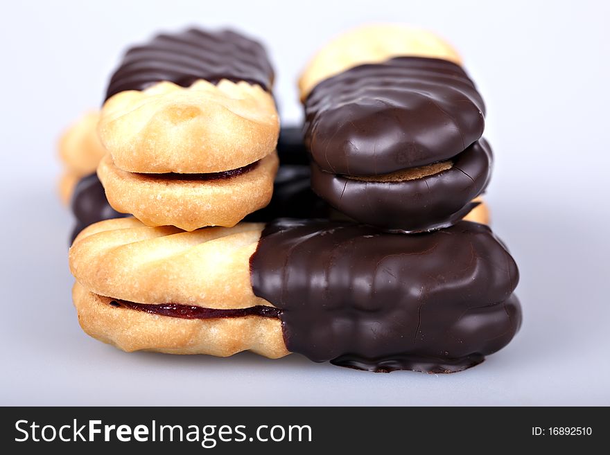 Cookies on white background