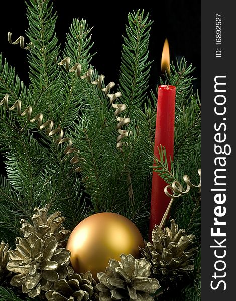 Christmas decoration on black background