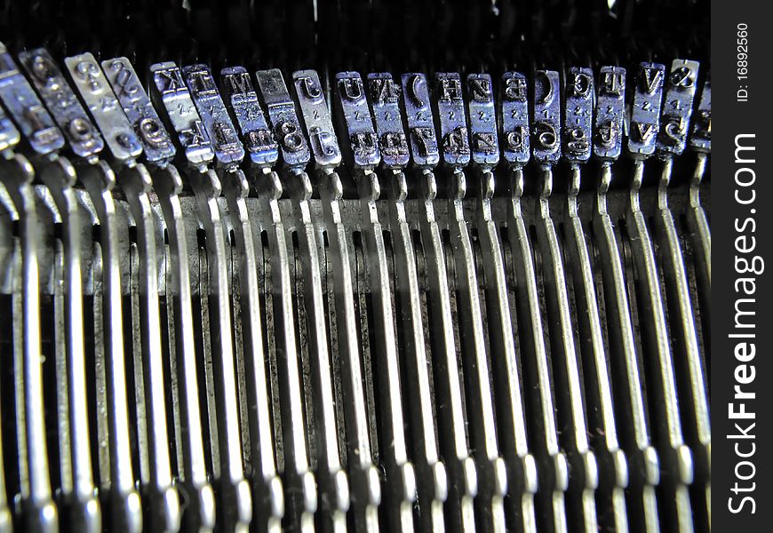 The keys of an old typewriter. The keys of an old typewriter