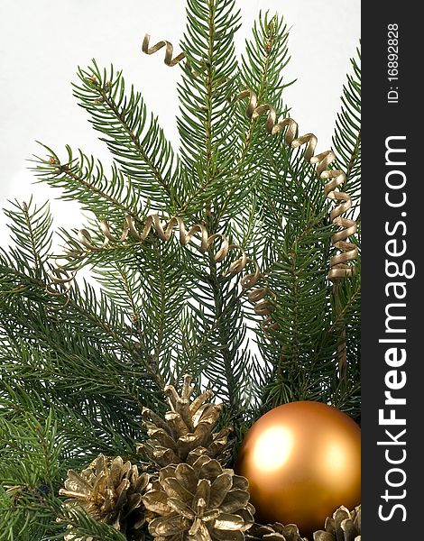 Christmas decoration on white background