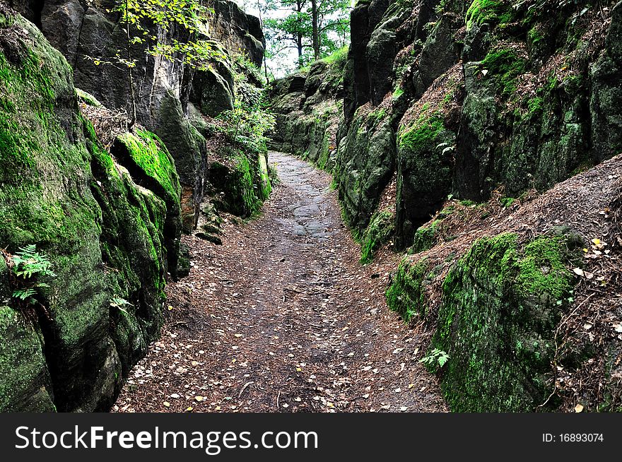 A rocky path, Kokorinsko, Czech Republic