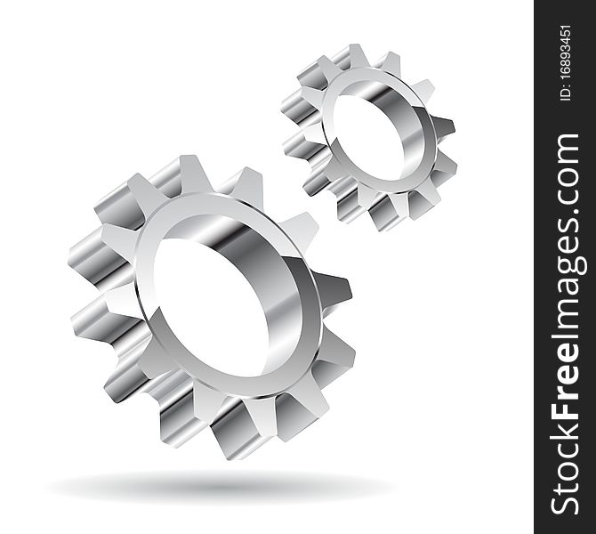 Illustration of gears on a white background. Vector. Illustration of gears on a white background. Vector.