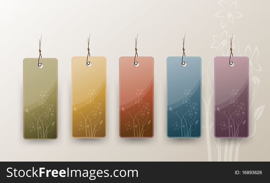 Set of Blank Tags in Different Colors, clip art illusration