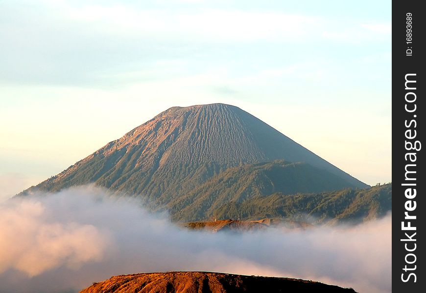 Volcano Semeru in Tengger Caldera, Java, Indonesia