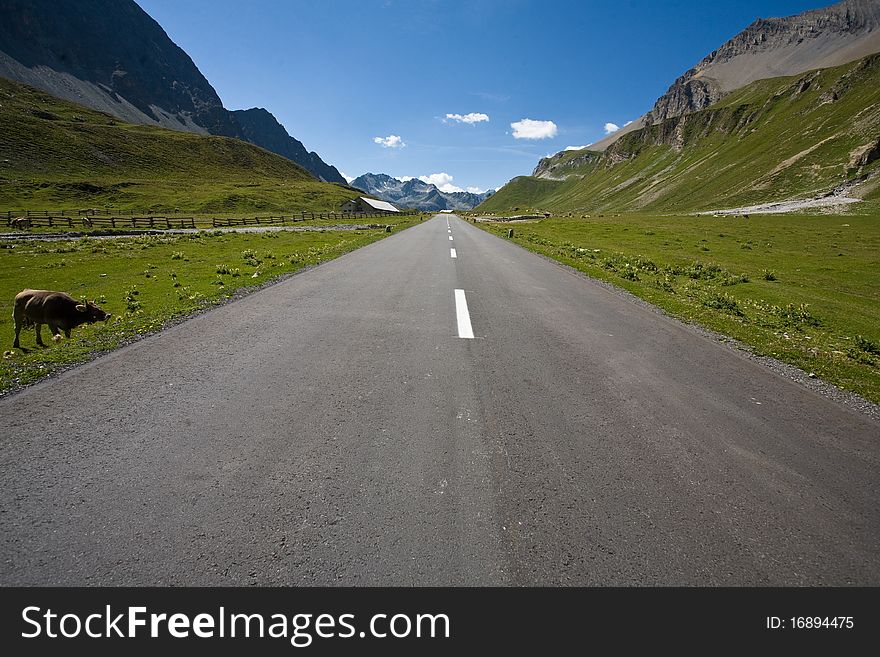 Mountain road in Switzerland Alps. Mountain road in Switzerland Alps