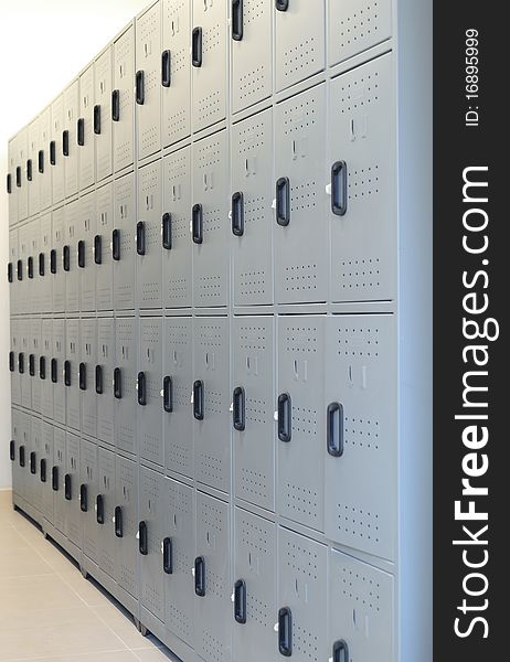 Side view of a locker room. Side view of a locker room.