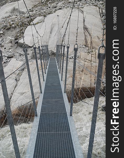 The brige across forno glacier. The brige across forno glacier