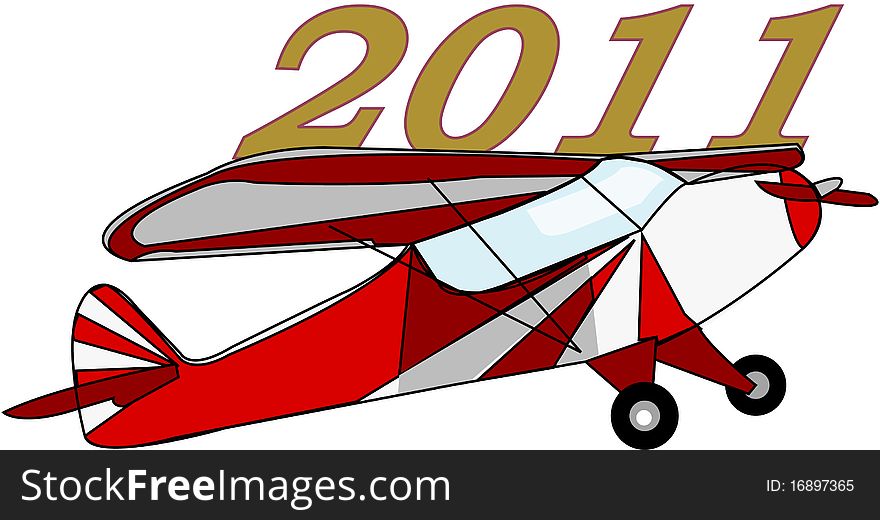 Airplane adn New Year happy. Airplane adn New Year happy