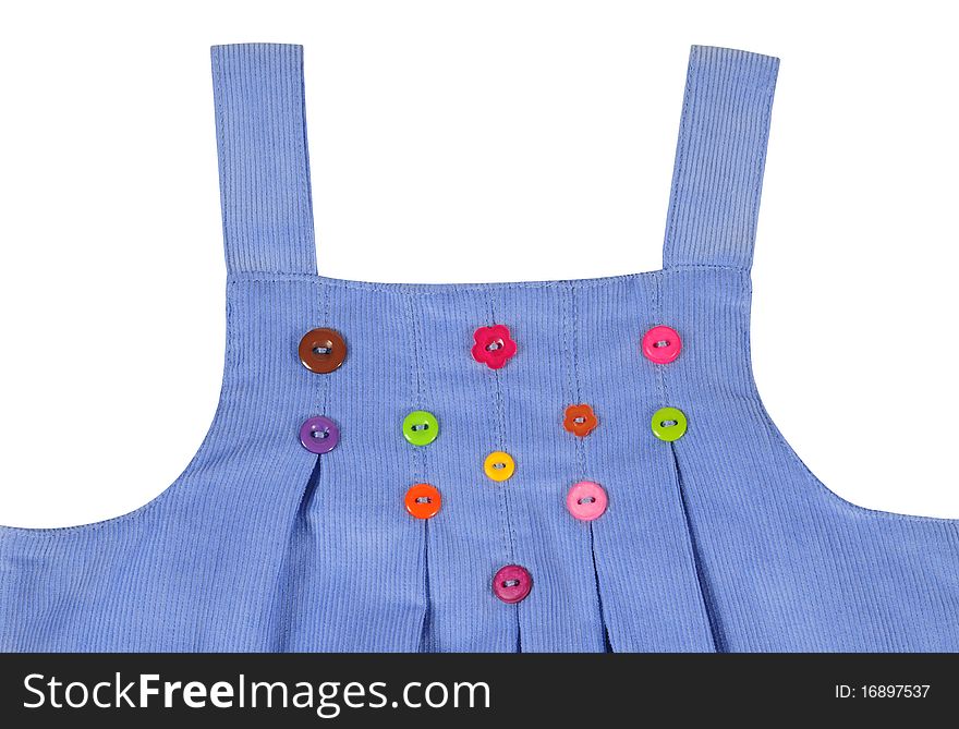 Close up of a colorful buttons on a dress. Close up of a colorful buttons on a dress.