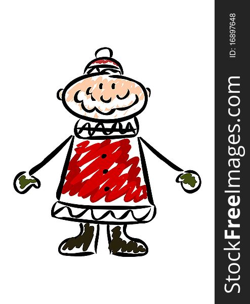 Colorful cartoon illustration of Santa Claus. Colorful cartoon illustration of Santa Claus