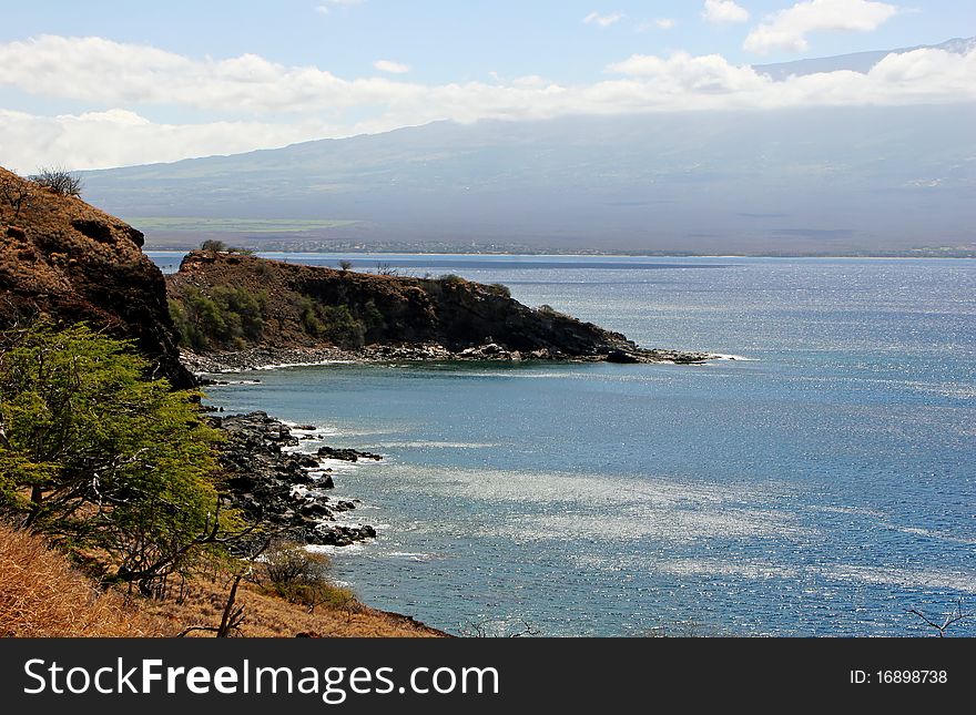 Beautiful Tropical Beach Shoreline Maui Island Hawaii. Beautiful Tropical Beach Shoreline Maui Island Hawaii