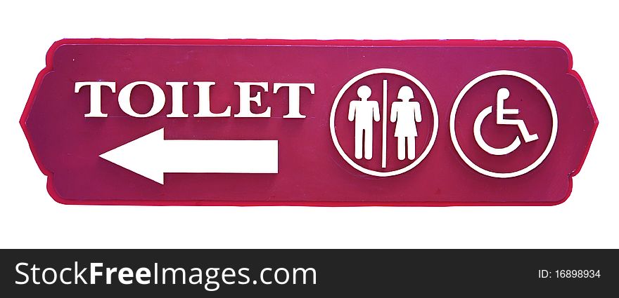 Toilet sign isolated on white background