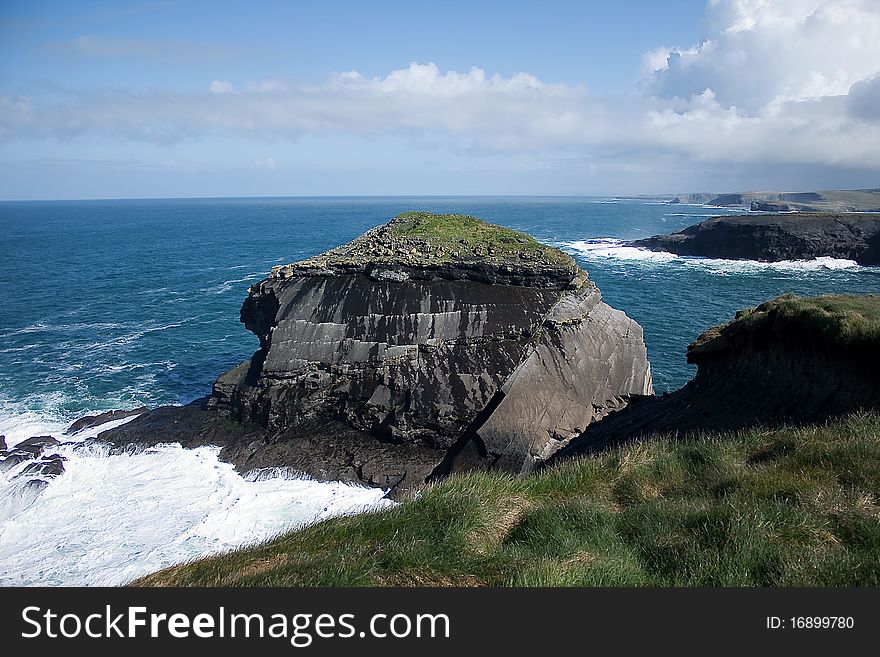 Irish Cliffs On The Atlantic Coast