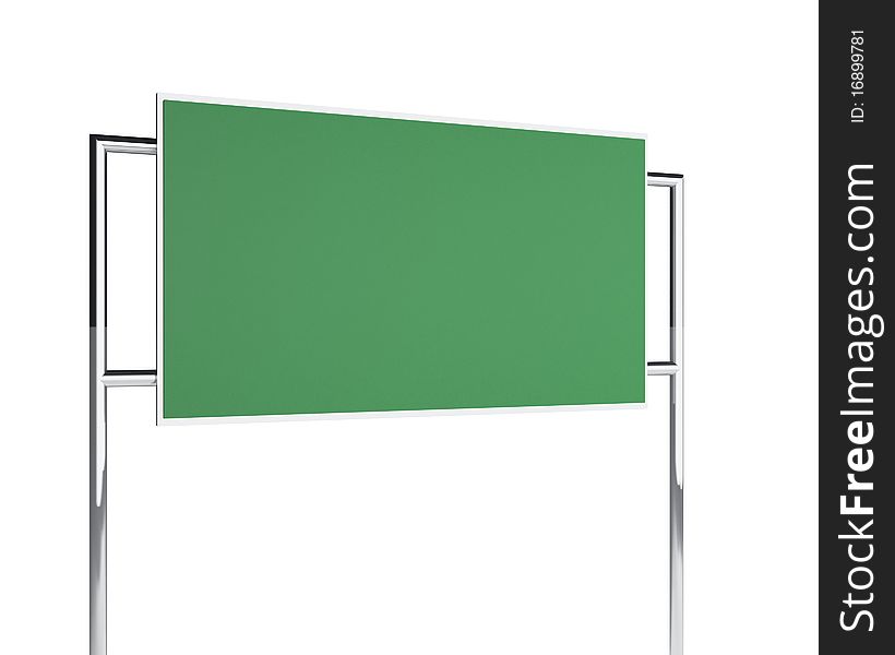 An illustration of green billboard isolated on white