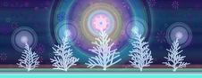 Xmas Tree Postcard - Blue Royalty Free Stock Photos Xmas Tree Postcard - Blue Royalty Free Stock Photos