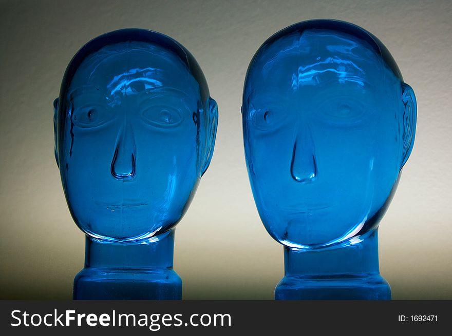 Glass dark blue heads