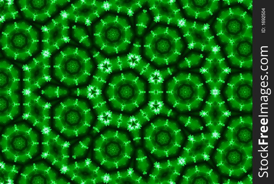 Kaleidoscopic interference pattern produced by a laser beam reflected from a polymer film. Kaleidoscopic interference pattern produced by a laser beam reflected from a polymer film