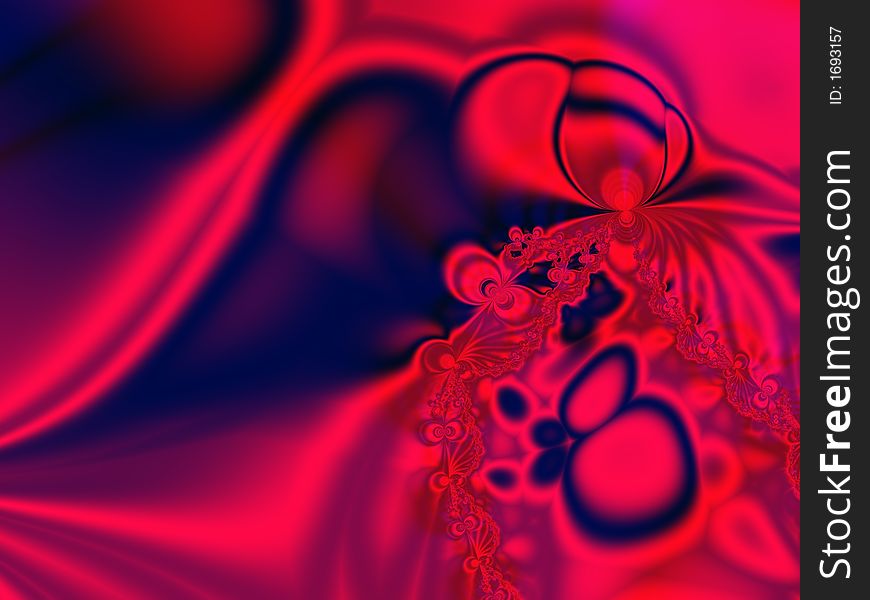 Red and Blue Abstract Fractal Pattern Background