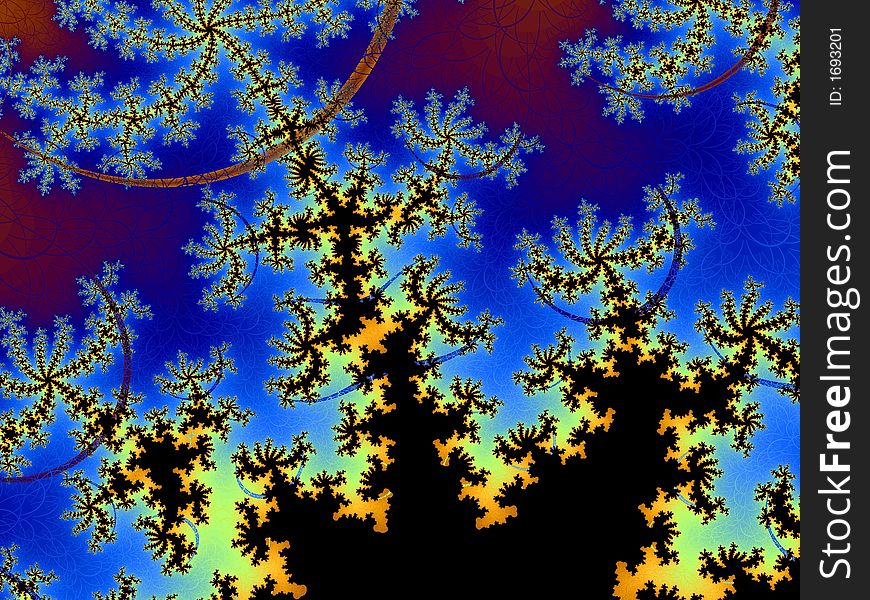 Blue Snowflake Abstract Fractal