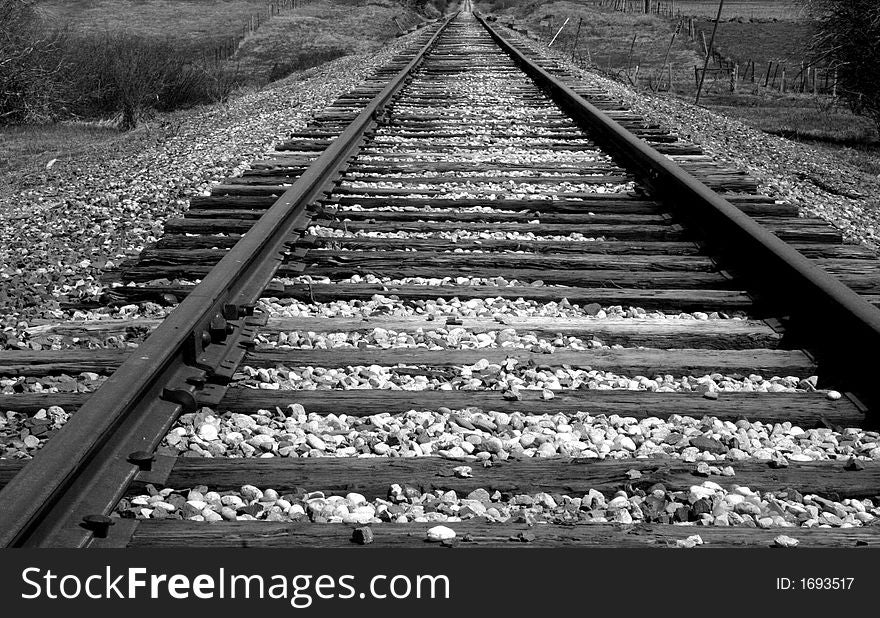 Railroad tracks leading into the Idaho countryside. Railroad tracks leading into the Idaho countryside