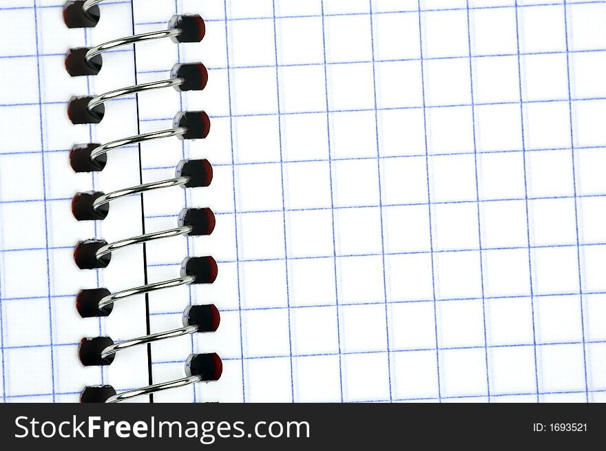 Close up of a spiralled notebook with shallow dof. Close up of a spiralled notebook with shallow dof