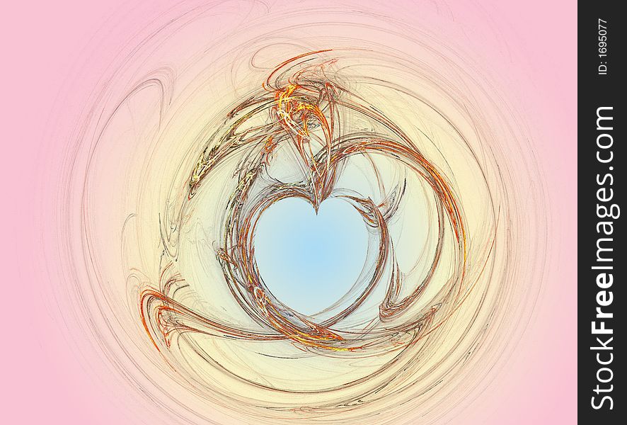 Heart of love in a circle on pastel gradient background. Heart of love in a circle on pastel gradient background