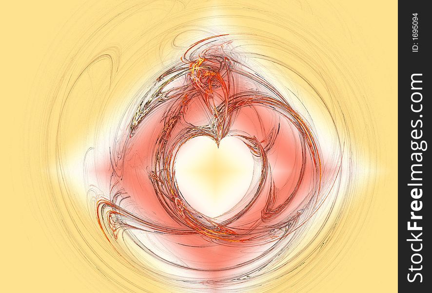 Heart of love in a circle on pastel gradient background. Heart of love in a circle on pastel gradient background