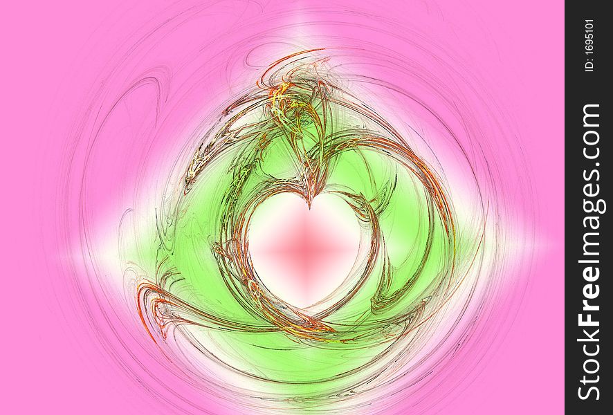 Heart of love in a circle on pastel gradient background. Heart of love in a circle on pastel gradient background