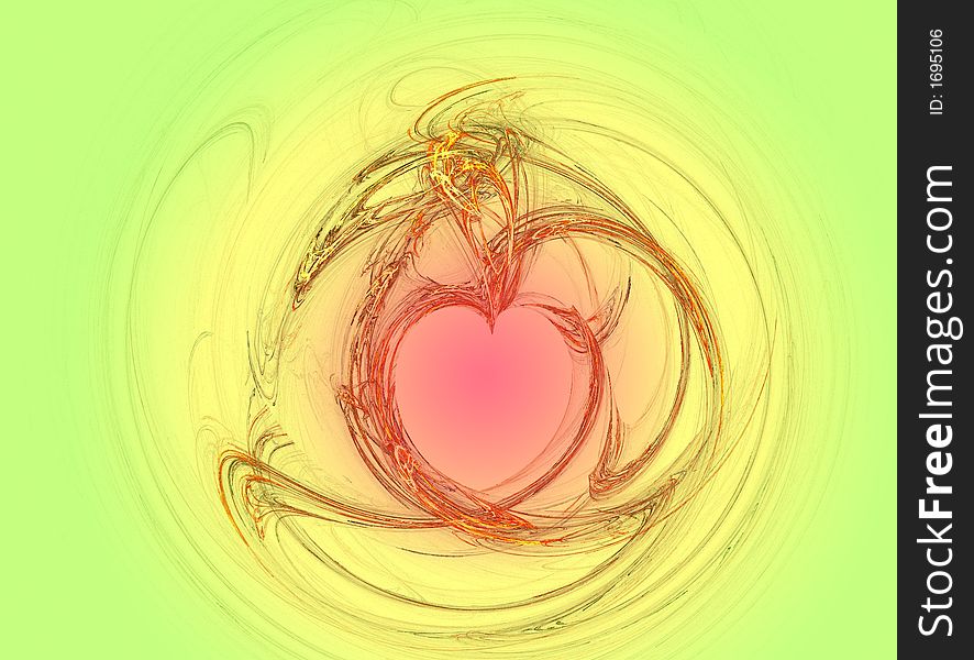 Heart of love in a circle on pastel gradient background. Heart of love in a circle on pastel gradient background