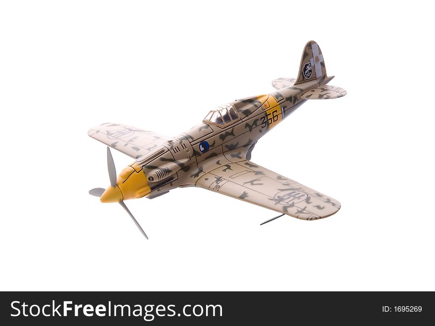 Airplane fighter isolated on white background.