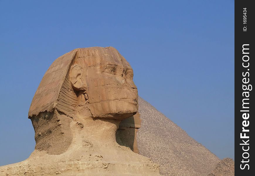 The statue of the Sphinx of Giza in Egypt