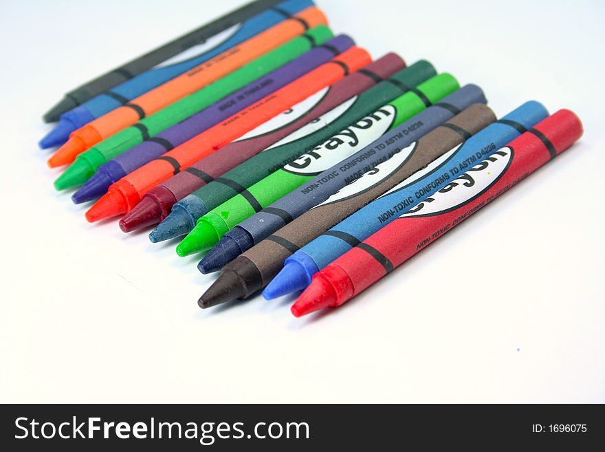 Crayons On An Isolated Background